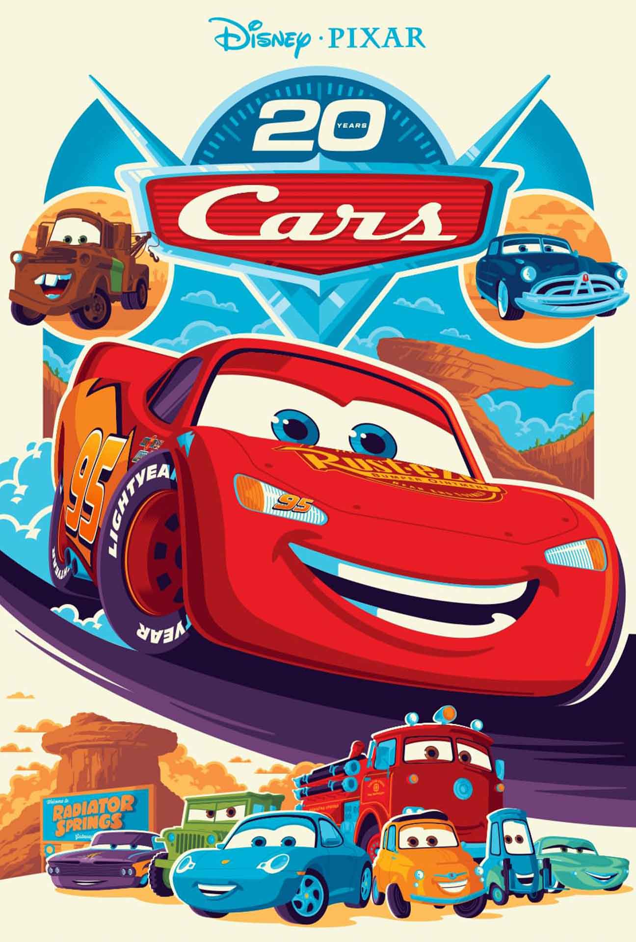Movie Poster for Cars (20th Anniversary).
